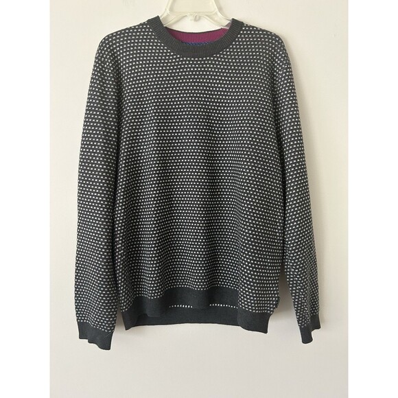 Men’s Ted Baker Grey & White Crewneck Sweater Size 5 (XL)  Soft, Classic, Preppy - Picture 1 of 10